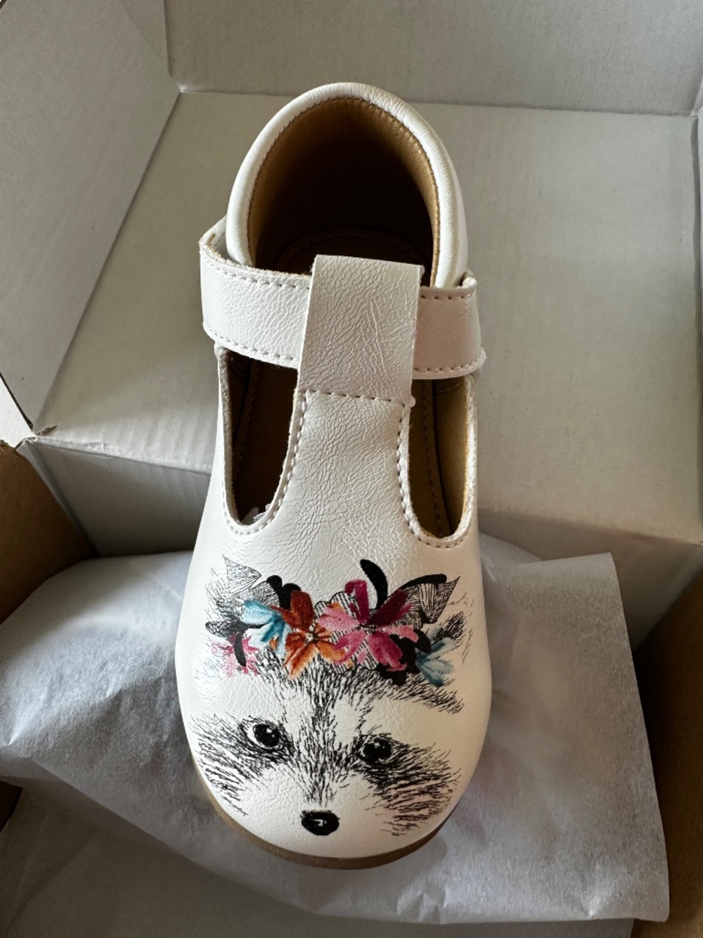 Jack & Lily Scout T-Strap Baby Shoes Size 6 Floral Animal NIB